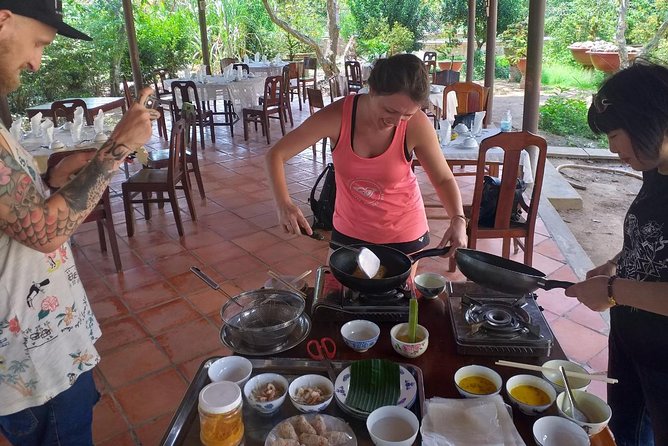 1-Day Mekong Delta Tour: Less-Touristy Cai Be & Vinh Long(Max 10) - Cooking class and lunch: spring rolls, pancakes, and eating what you made