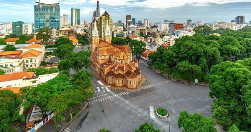Ho Chi Minh City: Guided Half-Day Tour with Hotel Pickup - Notre Dame Cathedral plus the Central Post Office: two postcard icons with real context