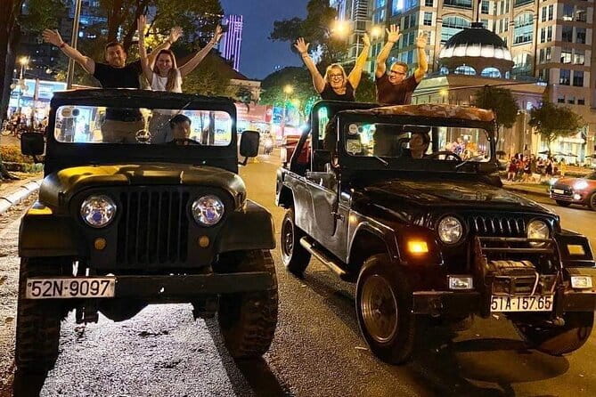 Jeep Tour Saigon By Night : FRESH SEAFOOD, STREET FOOD & SKY BAR - How This Night Jeep Tour Works (Pickup, Timing, Group Size)