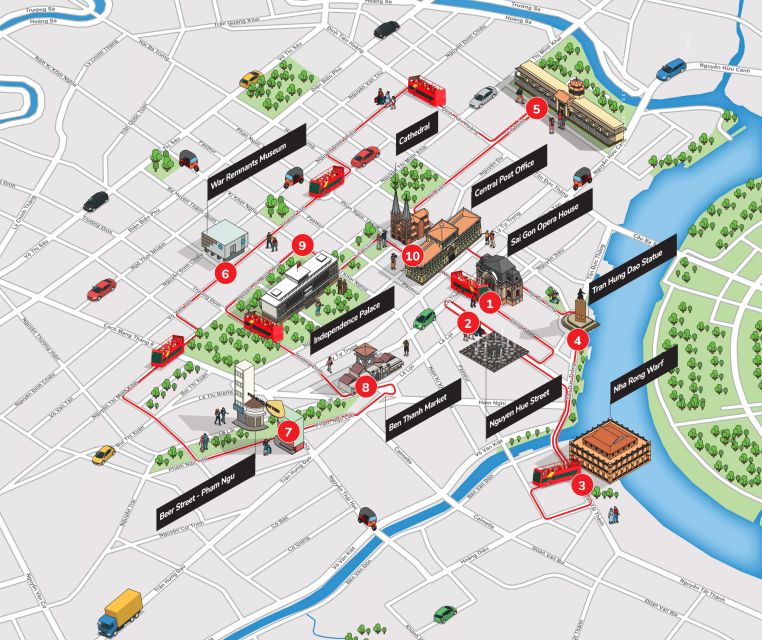 Saigon: City Sightseeing Hop-On Hop-Off Bus Tour - Blue Route Stop by Stop: Markets, Flower Energy, and Temple Stops