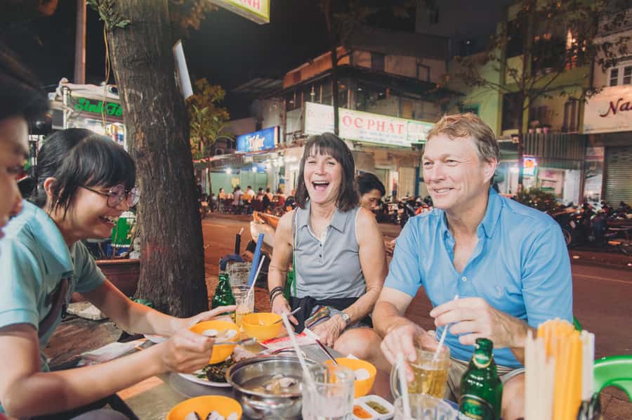 Saigon: Private Backstreets Walking Food Tour - District 1 first stop: Bún Bò Huế and the phở contrast