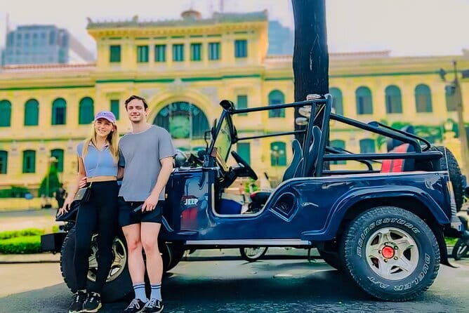 Saigon US Army Jeep Tours: History, Culture & Street Food - French colonial landmarks: Central Post Office and the French-era museum feel